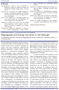 Cover page: symposium summary — a perspective from two delegates: Biogeography and ecology: two lenses in one telescope