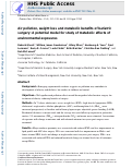 Cover page: Air pollution, weight loss and metabolic benefits of bariatric surgery: a potential model for study of metabolic effects of environmental exposures