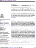 Cover page: Movement of St. Louis encephalitis virus in the Western United States, 2014- 2018