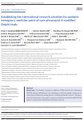 Cover page: Establishing the international research priorities for pediatric emergency medicine point-of-care ultrasound: A modified Delphi study.