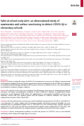 Cover page: Safer at school early alert: an observational study of wastewater and surface monitoring to detect COVID-19 in elementary schools