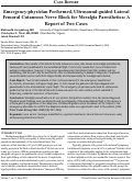 Cover page: Emergency-physician Performed, Ultrasound-guided Lateral Femoral Cutaneous Nerve Block for Meralgia Paresthetica: A Report of Two Cases