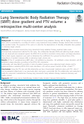 Cover page: Lung Stereotactic Body Radiation Therapy (SBRT) dose gradient and PTV volume: a retrospective multi-center analysis