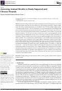 Cover page: Assessing Animal Models to Study Impaired and Chronic Wounds.