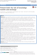 Cover page: Preterm birth: the role of knowledge transfer and exchange.