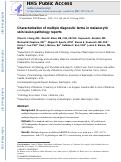 Cover page: Characterization of multiple diagnostic terms in melanocytic skin lesion pathology reports.