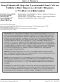 Cover page: Young Patients with Suspected Uncomplicated Renal Colic are Unlikely to Have Dangerous Alternative Diagnoses or Need Emergent Intervention