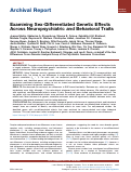 Cover page: Examining Sex-Differentiated Genetic Effects Across Neuropsychiatric and Behavioral Traits.