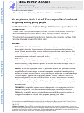 Cover page: It's Not Planned, But Is It Okay? The Acceptability of Unplanned Pregnancy Among Young People