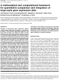 Cover page: A mathematical and computational framework for quantitative comparison and integration of large-scale gene expression data