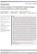 Cover page: Intertrip consistency in hunting behavior improves foraging success and efficiency in a marine top predator