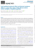 Cover page: Cas9-mediated maternal effect and derived resistance alleles in a gene-drive strain of the African malaria vector mosquito, Anopheles gambiae