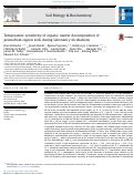 Cover page: Temperature sensitivity of organic matter decomposition of permafrost-region soils during laboratory incubations