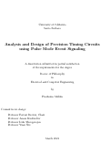 Cover page: Analysis and Design of Precision Timing Circuits using Pulse Mode Event Signaling