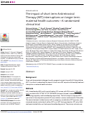 Cover page: The impact of short term Antiretroviral Therapy (ART) interruptions on longer term maternal health outcomes—A randomized clinical trial