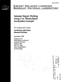 Cover page: Summary report: working group 2 on "Plasma Based Acceleration Concepts"