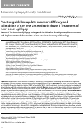 Cover page: Practice guideline update summary: Efficacy and tolerability of the new antiepileptic drugs I: Treatment of new-onset epilepsy