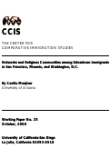 Cover page: Networks and Religious Communities Among Salvadoran Immigrants in San Francisco, Phoenix, and Washington, D.C.