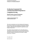 Cover page: Evaluation Framework For Commercial Vehicle Responses To Congestion Pricing