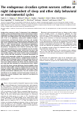 Cover page: The endogenous circadian system worsens asthma at night independent of sleep and other daily behavioral or environmental cycles