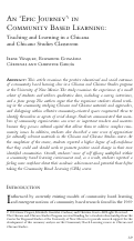 Cover page: An 'Epic Journey' in Community Based Learning: Teaching and Learning in a Chicana and Chicano Studies Classroom