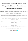 Cover page: First Principles Study of Aluminum Doped Polycrystalline Silicon as a Potential Anode Candidate in Li-ion Batteries