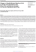 Cover page: Change in Health-Related Quality-of-Life at Group and Individual Levels Over Time in Patients Treated for Chronic Myofascial Neck Pain