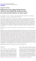 Cover page: Dysfunction of the aging female mouse urethra is associated with striated muscle loss and increased fibrosis: an initial report.