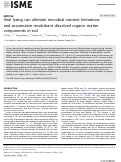 Cover page: Viral lysing can alleviate microbial nutrient limitations and accumulate recalcitrant dissolved organic matter components in soil.