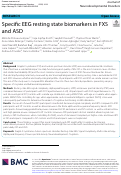 Cover page: Specific EEG resting state biomarkers in FXS and ASD.