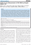 Cover page: Highly Precise Measurement of HIV DNA by Droplet Digital PCR