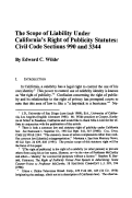 Cover page: The Scope of Liability Under California's Right of Publicity Statutes: Civil Code Sections 990 and 3344