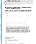 Cover page: Sex Differences for Clinical Correlates of Alzheimer's Pathology in People with Lewy Body Pathology