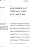 Cover page: Temporal transcriptome and metabolite analyses provide insights into the biochemical and physiological processes underlying endodormancy release in pistachio (Pistacia vera L.) flower buds.