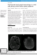 Cover page: Post-traumatic basal ganglia haemorrhage in a child with primary central nervous system lymphoma.