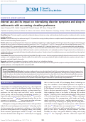 Cover page: Internet use and its impact on internalizing disorder symptoms and sleep in adolescents with an evening circadian preference.