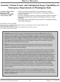 Cover page: Security, Violent Events, and Anticipated Surge Capabilities of Emergency Departments in Washington State