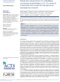 Cover page: Researcher perspectives on embedding community stakeholders in T1-T2 research: A potential new model for full-spectrum translational research – ADDENDUM