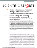 Cover page: Citizen science shows systematic changes in the temperature difference between air and inland waters with global warming