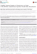 Cover page: Complete Genome Sequence of Streptomyces sp. Strain CCM_MD2014, Isolated from Topsoil in Woods Hole, Massachusetts