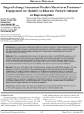 Cover page: Stage-of-change Assessment Predicts Short-term Treatment Engagement for Opioid Use Disorder Patients Initiated on Buprenorphine