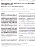 Cover page: Regulation of T cell proliferation with drug-responsive microRNA switches