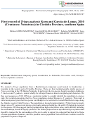 Cover page: First record of Triops gadensis Korn and García-de-Lomas, 2010 (Crustacea: Notostraca) in Córdoba Province, southern Spain