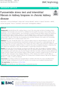 Cover page: Furosemide stress test and interstitial fibrosis in kidney biopsies in chronic kidney disease