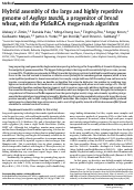 Cover page: Hybrid assembly of the large and highly repetitive genome of Aegilops tauschii, a progenitor of bread wheat, with the MaSuRCA mega-reads algorithm.