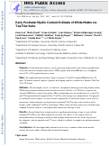 Cover page: Early Postnatal Myelin Content Estimate of White Matter via T1w/T2w Ratio.