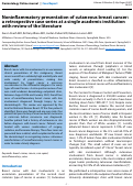 Cover page: Noninflammatory presentation of cutaneous breast cancer: a retrospective case series at a single academic institution with review of the literature