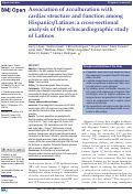 Cover page: Association of acculturation with cardiac structure and function among Hispanics/Latinos: a cross-sectional analysis of the echocardiographic study of Latinos.