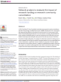 Cover page: Network analysis to evaluate the impact of research funding on research community consolidation