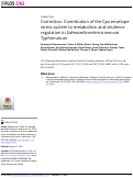 Cover page: Correction: Contribution of the Cpx envelope stress system to metabolism and virulence regulation in Salmonella enterica serovar Typhimurium.